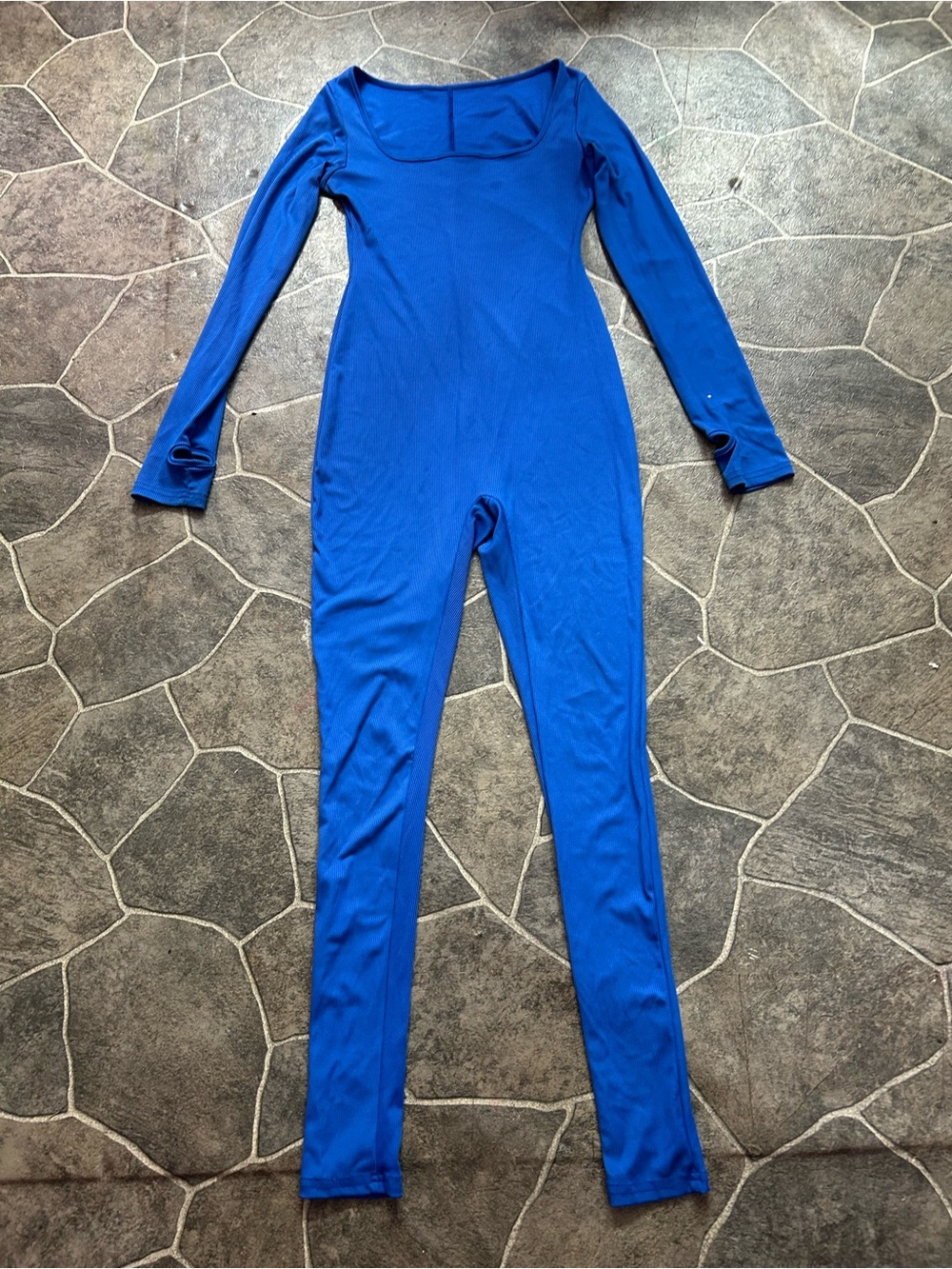 Long Sleeve Blue Jumpsuit Bodysuit